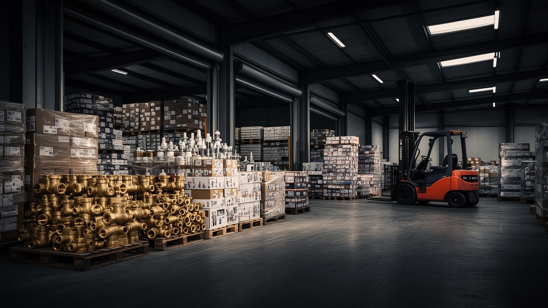 NYMPCO wholesale operations — loading dock with palletized plumbing supplies